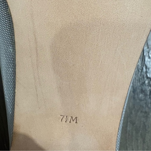 Vtg Karen Scott Mesh Square Toe Heel Pumps Gray Beige Sz 7.5M Classic Party - Picture 8 of 10